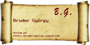 Bruder György névjegykártya